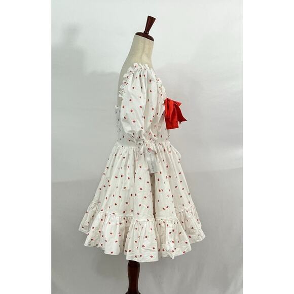 SELKIE Sz M Medium The Buttercream Dress Strawberries La Fraise Bows NWT - Picture 7 of 11